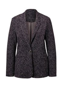 Jackenblazer GOLDNER "Kurzgr&ouml;&szlig;e H&uuml;ftlanger Businessblazer, Multicolor", Damen, Gr. 19, gr&uuml;n (marine, gemustert), Obermaterial: 63% Viskose CV. 31% Polyacryl PAN. 3% Elasthan EL. 3% Polyamid PA., Gerade, Blazer Jackenblazer, Figurformende Teilungsn&auml;hte