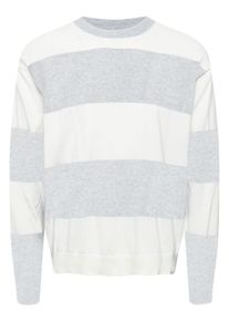 !Solid Strickfleece-Pullover SOLID "Strickpullover SDFedele", Herren, Gr. M, grau (light grau melange), Obermaterial: 100% Baumwolle CO., Pullover Strickfleece-Pullover