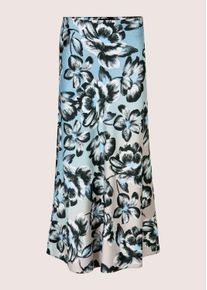 Madeleine Mode Midirock MADELEINE "Midirock Eleganter Floral-Druck f&uuml;r stilvolle Auftritte", Damen, Gr. 34, schwarz (cappuccino, schwarz, multicolor), Obermaterial: 100% Polyester PES., Modern, R&ouml;cke Midirock, Bundlos