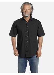 Kurzarmhemd Jan Vanderstorm "Hemd JORMA", Damen, Gr. 7XL, weit, schwarz, Obermaterial: 67% Baumwolle CO. 30% Polyester COOLMAX PES(Coolmax). 3% Elasthan EL., Hemden Kurzarmhemd