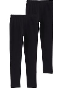 Leggings s.Oliver JUNIOR, M&auml;dchen, Gr. 116, N-Gr, schwarz, Jersey, Obermaterial: 95% Baumwolle, 5% Elasthan, unifarben, k&ouml;rpernah lang, Hosen Leggings, 2er Pack / f&uuml;r Girls / mit Stretch