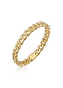 Silberring Elli Premium "Ring Gliederring Bandring Panzerkette 375er Gelbgold" Gr. 58, gold, Fingerringe, Damen, 58, Gelbgold 375, Silberring