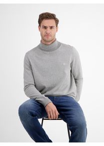 Rollkragenpullover Lerros "Herren Rollkragen-Strickpullover", Herren, Gr. XXL, platinum grau melange, 100% Baumwolle, ohne Ausschnitt, Pullover Rollkragenpullover