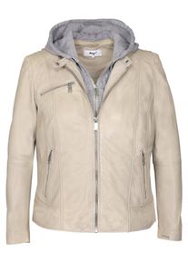 Lederjacke Maze "Lederjacke 42021318", Damen, Gr. 46, grau (greige), Obermaterial: 100% Lammleder LEL. Futter: 100% Baumwolle CO., Jacken Lederjacke