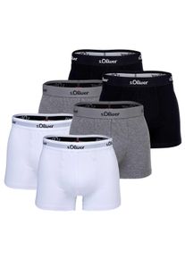 Boxershorts s.Oliver "Boxershort 6er Pack", Herren, Gr. XL, bunt (grau, schwarz, wei&szlig;), Obermaterial: 92% Baumwolle CO. 8% Elasthan EL., Unterhosen Boxershorts