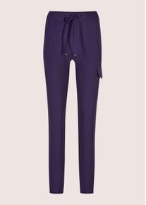 Madeleine Mode Jerseyhose MADELEINE "Hose Cargo-Jerseyhose mit Kordelzug", Damen, Gr. 46, N-Gr, lila (lavendellila), Obermaterial: 60% Viskose CV. 35% Polyamid PA. 5% Elasthan EL., Hosen Jerseyhose