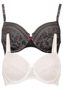 B&uuml;gel-BH Anita "2er Pack B&uuml;gel BH Fleur", Damen, Gr. 70, Cup F, bunt (schwarz crystal), Spitze, Obermaterial: 87% Polyamid PA. 13% Elasthan EL., BHs B&uuml;gel-BH