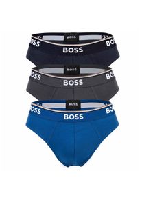 Slip BOSS "Slip Briefs 3P Power 3er Pack", Herren, Gr. L, blau, Obermaterial: 95% Baumwolle CO. 5% Elasthan EL., Unterhosen Slip
