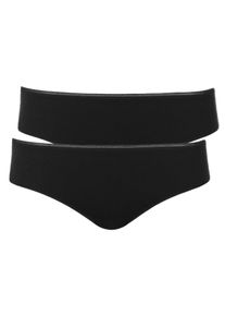 Brasilslip LISCA "2er Pack Damen Brasil Slip Emma", Damen, Gr. L, schwarz, Stoff, Obermaterial: 45% Baumwolle CO. 45% Modal CMD. 10% Elasthan EL., Unterhosen Brasilslip