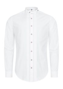 N&uuml;bler Trachtenhemd N&Uuml;BLER "Trachtenhemd langarm Joshua", Herren, Gr. S, EURO, wei&szlig;, Obermaterial: 50% Baumwolle CO. 50% Polyester PES., Hemden Trachtenhemd