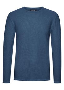 Strickfleece-Pullover INDICODE "Strickpullover IDKarpo", Herren, Gr. XL, blau (copen blau), Obermaterial: 100% Baumwolle CO., Pullover Strickfleece-Pullover
