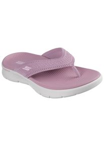 Zehentrenner Skechers "GO WALK FLEX SANDAL", Damen, Gr. 40, lila (mauve), Textil, Strukturmuster, unifarben, Schuhe Zehentrenner, Badeschuh, Strandschuh, Sommerschuh mit Goga Mat Fu&szlig;bett