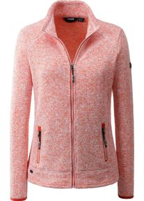 Strickfleecejacke DEPROC Active "KIRKVALE X WOMEN", Damen, Gr. 46 (L), orange (orange melange), 100% Polyester, bequem, gerader Abschluss mit Gummizug, Jacken Strickfleecejacke, auch in Gro&szlig;en Gr&ouml;&szlig;en erh&auml;ltlich