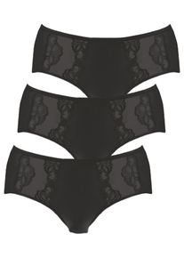 H&uuml;ftslip Nina von C. "3er Pack Damen H&uuml;ftslip Slipboutique", Damen, Gr. 44, schwarz, Obermaterial: 93% Baumwolle CO. 7% Elasthan EL., Unterhosen H&uuml;ftslip
