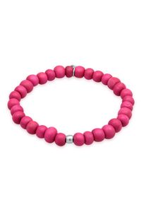 Armkette Kuzzoi "Armband Holz Perlen Rosa Bead 925 Silber" Gr. 210, silber, Armb&auml;nder, Herren, 210, Silber 925 (Sterlingsilber), Armkette