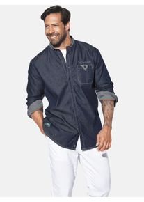 Jeanshemd Jan Vanderstorm "Jeanshemd OLAFGREN", Herren, Gr. 6XL, weit, blau, Obermaterial: 100% Baumwolle CO., Hemden Jeanshemd