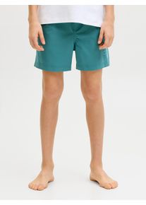 Jack & Jones Badeshorts JACK & JONES JUNIOR "JPSTMAUI WAVE LOGO SWIM SHORTS SN JNR", Kinder, Gr. 164, N-Gr, colonial blau, Web, Polyester, unifarben, Badehosen Badeshorts