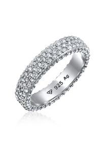 Silberring Elli "Ring Bandring 925 Sterling Silber, mit Kristallen von Swarovski" Gr. 58, silber, Fingerringe, Damen, 58, Silber 925 (Sterlingsilber), Silberring