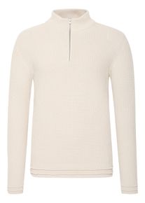 Troyer Casual Friday "Troyer CFKARL halfzip structured knit", Herren, Gr. XL, beige (rainy day), Grobstrick, Obermaterial: 100% Baumwolle CO., unifarben, Basic, normal, Pullover Troyer