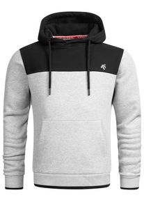 Kapuzenpullover Alessandro Salvarini "Alessandro Salvarini Herren Hoodie AS312", Herren, Gr. XXL, grau (hellgrau, schwarz), Obermaterial: 65% Baumwolle CO. 35% Polyester PES., Sweatshirts Kapuzenpullover