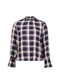 Klassische Bluse Zero "Bluse mit R&uuml;schen", Damen, Gr. 40, bunt (dunkelblaubeige), Obermaterial: 100% Viskose CV., Blusen Klassische Bluse