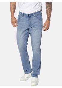 5-Pocket-Jeans Jan Vanderstorm "Tiefbundjeans BJOWID", Damen, Gr. 29, N-Gr, blau (hellblau), Obermaterial: 64% Baumwolle CO. 31% Polyester COOLMAX PES(Coolmax). 4% Viskose CV. 1% Elasthan EL., Jeans 5-Pocket-Jeans