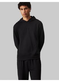 Kapuzensweatshirt "L/S HOODIE", Herren, Gr. L (52), schwarz, Sweatware, Obermaterial: 98% Baumwolle, 2% Elasthan, Calvin Klein Underwear, meliert, Basic, B&uuml;ndchen, Sweatshirts Kapuzensweatshirt, mit Logo-Stickerei
