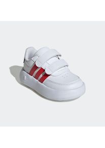 Klettschuh adidas Sportswear "BREAKNET 2.0 KIDS", M&auml;dchen, Gr. 27, wei&szlig; (cloud wei&szlig;, better scarlet, carbon), Synthetik, Schuhe Klettschuh, f&uuml;r Kinder