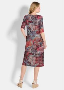 Sommerkleid GOLDNER "Kurzgr&ouml;&szlig;e Florales Druckkleid mit Rundhals", Damen, Gr. 19, K-Gr, bunt (bunt, gemustert), Obermaterial: 96% Viskose CV. 4% Elasthan EL., figurumspielend, Kleider Sommerkleid, Taillennaht