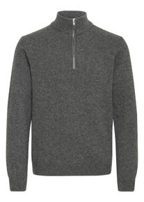 Troyer Casual Friday "Troyer CFKARL halfzip lambswool knit", Herren, Gr. S, grau (pewter mix), Feinstrick, Obermaterial: 80% Wolle WO. 20% Polyamid PA., unifarben, normal, Pullover Troyer