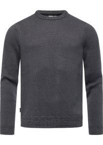 Sweater Ragwear "Strickpullover Larrs", Herren, Gr. S, schwarz (schwarz25), Obermaterial: 60% Baumwolle CO. 40% Polyacryl PAN. Futter: 60% Baumwolle CO. 40% Polyacryl PAN., gerade, Rundhals, Rippb&uuml;ndchen, Sweatshirts Sweater, stylischer Herren Sweatpullover mit Rippb&uuml;ndchen