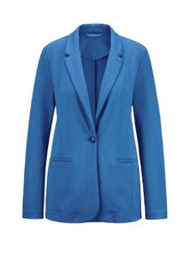 Jackenblazer GOLDNER "Damenblazer mit Reverskragen und Paspeltaschen", Damen, Gr. 48, gr&uuml;n (blau), Obermaterial: 48% Polyamid PA. 40% Viskose CV. 12% Elasthan EL., Gerade, Blazer Jackenblazer, mit formgebenden Teilungsn&auml;hte