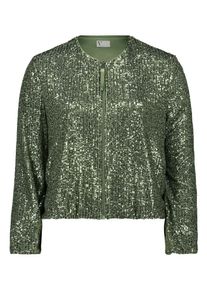 Blouson Vera Mont "Blouson mit Pailletten", Damen, Gr. 40, gr&uuml;n (autumn gr&uuml;n), Obermaterial: 93% Polyester PES. 7% Elasthan EL., Jacken Blouson