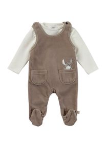 Shirt & Hose Sterntaler "Strampler-Set Nicki Emmi", Kinder, Gr. 56, beige (sand), Obermaterial: 75% Baumwolle CO. 25% Polyester PES., Overalls Shirt & Hose