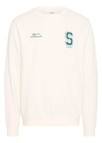 !Solid Longpullover SOLID "Sweater SDRIDLEY", Herren, Gr. L, wei&szlig; (sanftes wei&szlig;), Obermaterial: 100% Baumwolle CO., Pullover Longpullover