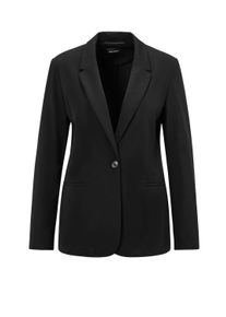 Jackenblazer GOLDNER "Damenblazer mit Reverskragen und Paspeltaschen", Damen, Gr. 40, gr&uuml;n (schwarz), Obermaterial: 48% Polyamid PA. 40% Viskose CV. 12% Elasthan EL., Gerade, Blazer Jackenblazer, mit formgebenden Teilungsn&auml;hte