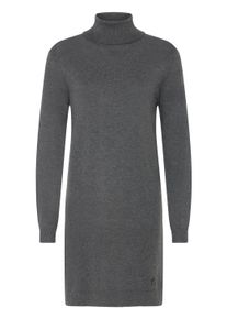 Strickkleid oxmo "Strickkleid OXAIDA ROLLNECK", Damen, Gr. XXL, N-Gr, grau (dunkelgrau melange), Obermaterial: 70% Viskose CV. 30% Polyamid PA., Kleider Strickkleid