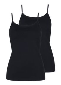 Achseltop LISCA "2er Pack Damen Tr&auml;gerhemd Kaia", Damen, Gr. S, N-Gr, schwarz, Obermaterial: 90% Baumwolle CO. 10% Elasthan EL., Unterhemden Achseltop