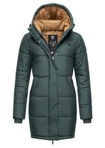 Steppmantel Ragwear "Steppmantel Relive Long Remake", Damen, Gr. XXL, gr&uuml;n (dunkelgr&uuml;n), Obermaterial: 100% Polyester Pol. recyc.. Obermaterial: Futter: 100% Polyester Pol. recyc.. 100% Polyester PES., M&auml;ntel Steppmantel