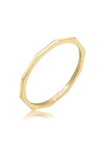 Silberring Elli Premium "Ring Bandring 375 Gelbgold" Gr. 54, gold, Fingerringe, Damen, 54, Gelbgold 375, Silberring