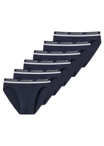 Slip uncover by Schiesser "Slip 6er Pack", Herren, Gr. M, blau (dunkelblau), Obermaterial: 95% Baumwolle CO. 5% Elasthan EL., Unterhosen Slip