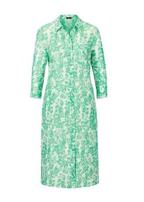 Sommerkleid GOLDNER "Kurzgr&ouml;&szlig;e Kleid", Damen, Gr. 24, K-Gr, wei&szlig; (salbei, wei&szlig;, gemustert), Obermaterial: 100% Leinen LI., Manschette, Kleider Sommerkleid, Kn&ouml;pfe