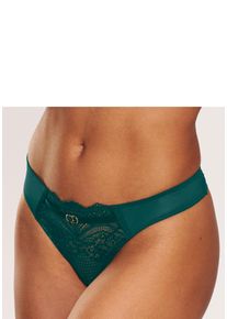 String Lascana "Eleonora", Damen, Gr. 40/42, gr&uuml;n (tannengr&uuml;n), Microfaser, Obermaterial: 90% Polyamid, 10% Elasthan, k&ouml;rpernah, Unterhosen String, mit verf&uuml;hrerischen Cut-Outs