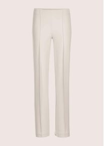 Madeleine Mode Jerseyhose MADELEINE "Jerseyhose Weite Jerseyhose mit Biesen", Damen, Gr. 36, N-Gr, wei&szlig; (perlwei&szlig;), Obermaterial: 68% Viskose CV. 27% Polyamid PA. 5% Elasthan EL., Hosen Jerseyhose