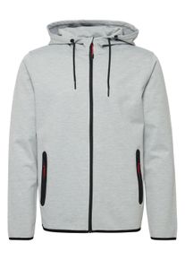 !Solid Kapuzensweatjacke SOLID "Kapuzensweatjacke SDVidit", Herren, Gr. M, grau (light grau melange), Obermaterial: 78% Polyester PES. 18% Viskose CV. 4% Elasthan EL., Sweatjacken Kapuzensweatjacke