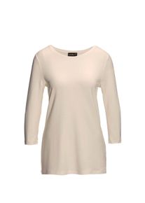 3/4-Arm-Shirt GOLDNER "Kurzgr&ouml;&szlig;e Kombifreundliches Shirt mit &frac34; Arm", Damen, Gr. 23, beige (cremewei&szlig;), Obermaterial: 95% Modal CMD. 5% Elasthan EL., U-Boot-Ausschnitt, Sonstiges, Shirts 3/4-Arm-Shirt, Ohne