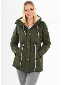 Winterjacke Navahoo "Navahoo Ireliaa Damen Jacke B991", Damen, Gr. XL, gr&uuml;n (olive), Obermaterial: 100% Baumwolle CO., Jacken Winterjacke