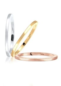 Ring-Set Elli "Ring (Set,3 tlg) "Stacking-Rings" Tricolor 925 Silber" Gr. 58, gold, Fingerringe, Damen, 58, ohne Stein, Silber 925 (Sterlingsilber), Ring-Set
