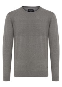 Strickfleece-Pullover INDICODE "Strickpullover IDErnesto", Herren, Gr. XL, grau (grau mix), Obermaterial: 80% Baumwolle CO. 20% Polyamid PA., Pullover Strickfleece-Pullover