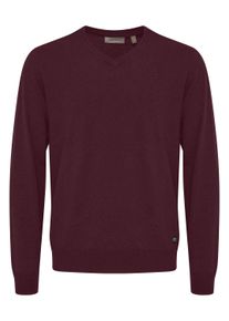 Strickfleece-Pullover Blend "Strickpullover BHBRUTON V-neck", Herren, Gr. XL, rot (winetasting), Obermaterial: 100% Polyester PES., Pullover Strickfleece-Pullover